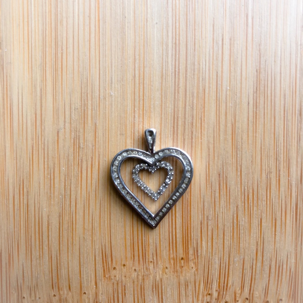 Kay Jewelers Heart Pendant, white gold.